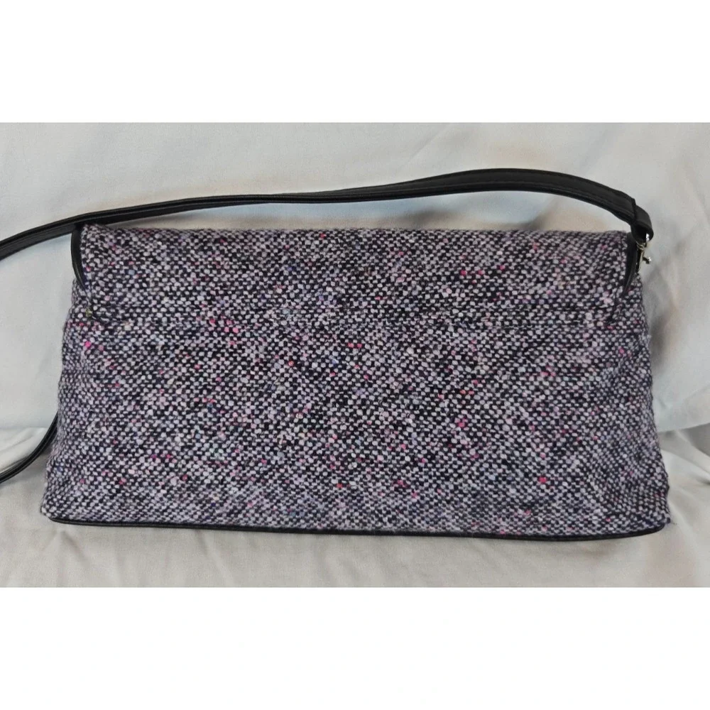 Mucros Weavers Irish Wool Tweed Shoulder Bag Purse Y2K Style Purple Pink